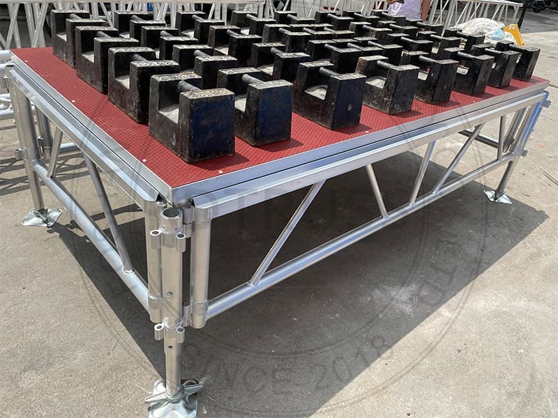 Loading Test for 1.22x2.44m (4*8ft) Aluminum Modular Stage