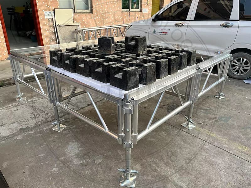 Loading Test for 4*4ft Portable Acrylic Stage Platform