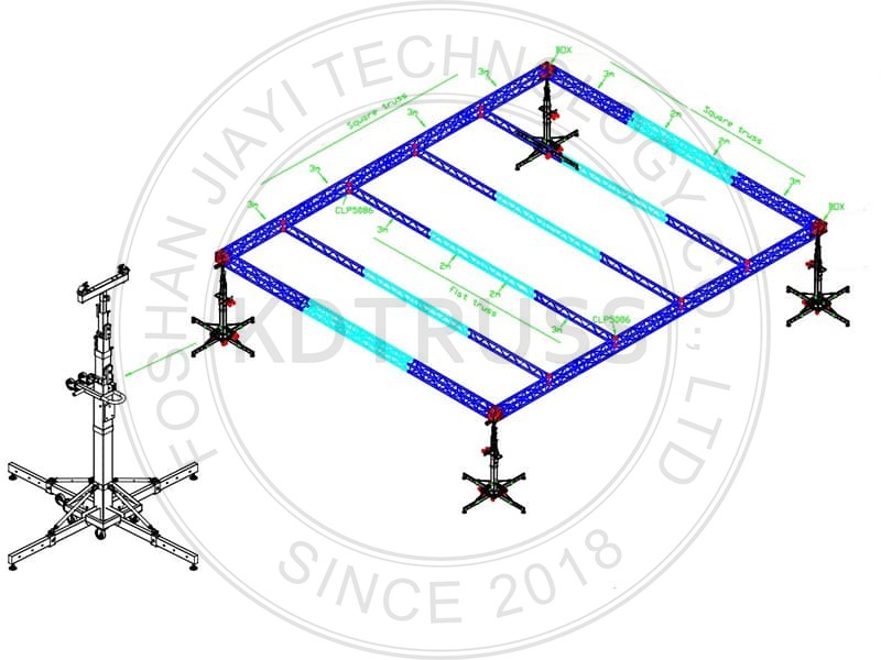 Crank up lighting stands